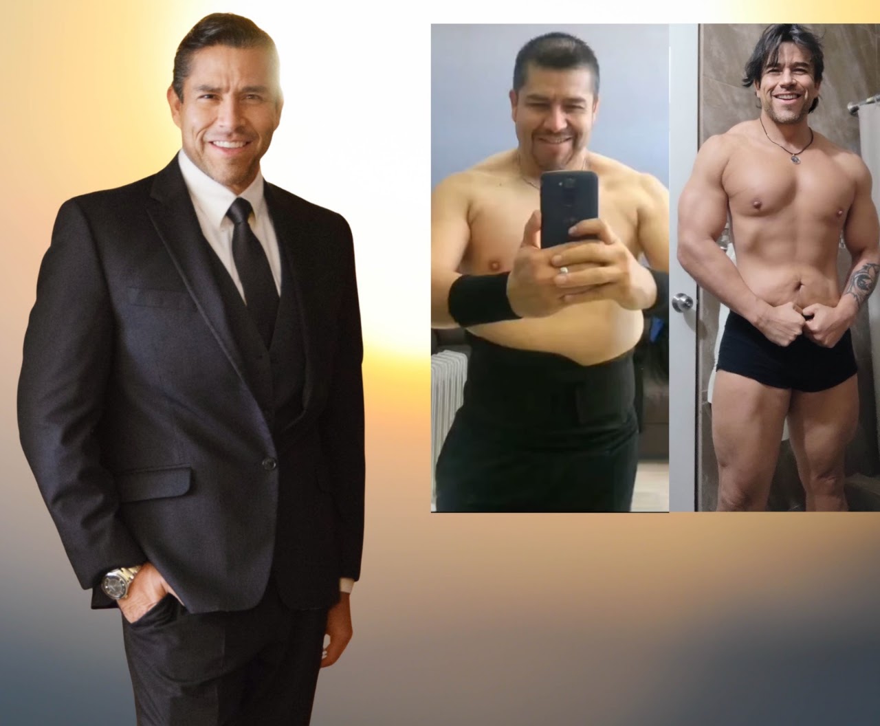 Comparativo de la transformación personal de Luis Lobo